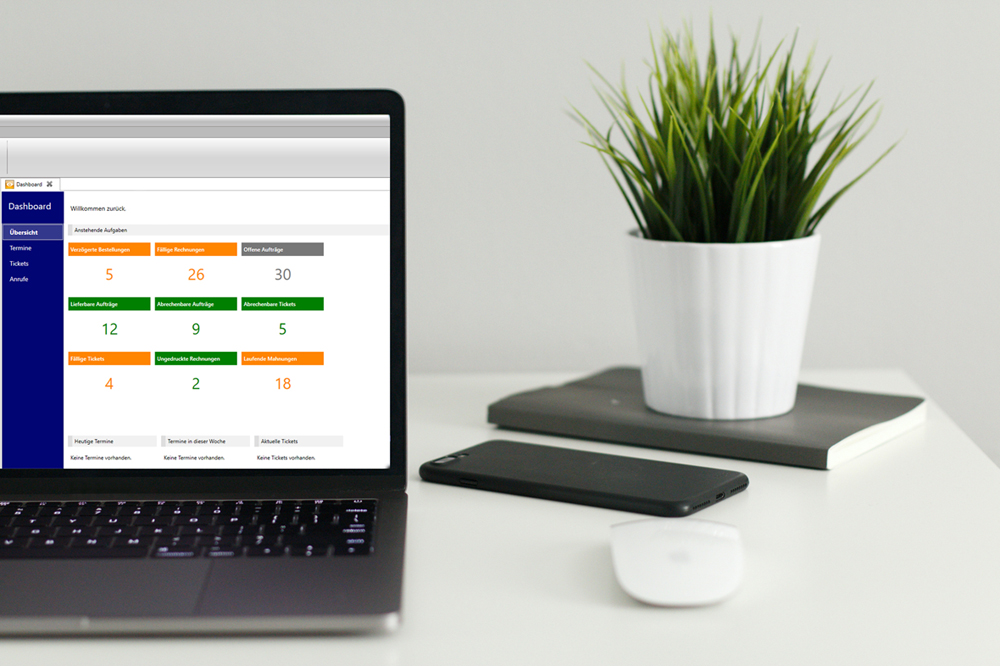 WiWaMedNG ERP-Software - Darstellung auf Notebook